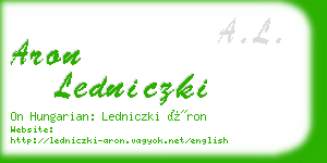 aron ledniczki business card